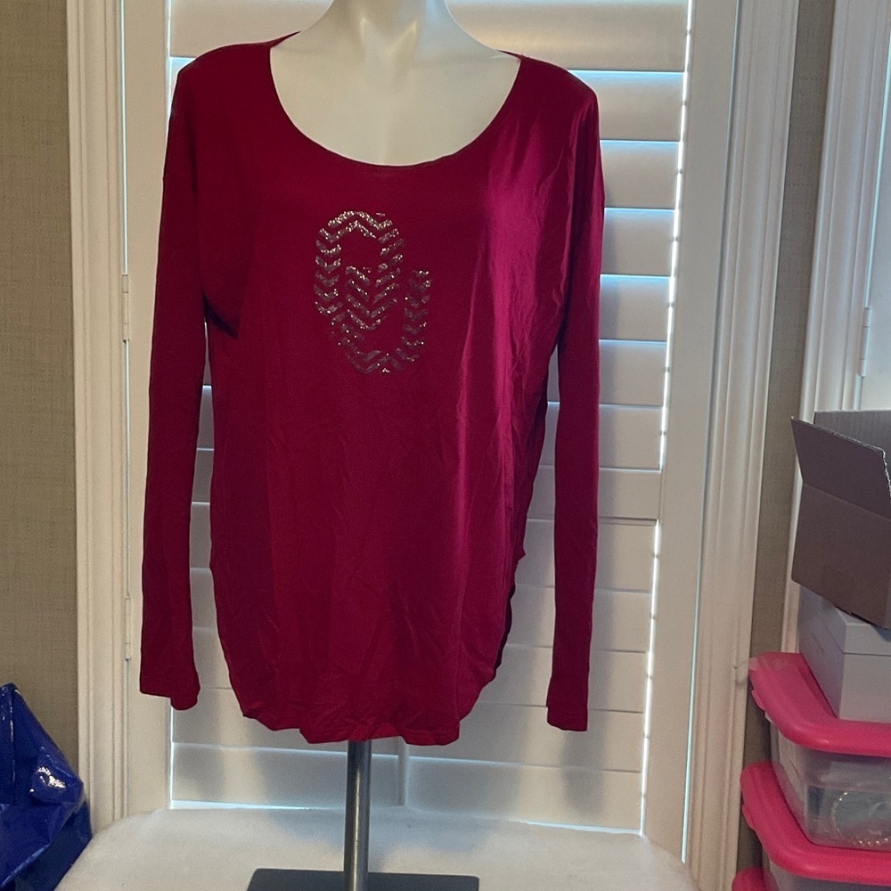 Blue 84 Women's Burgundy Long Sleeve Tee